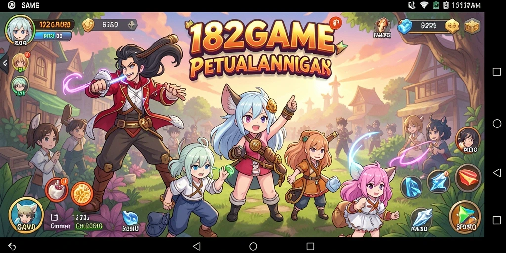 Tampilan gameplay seru dari 182GAME dengan karakter anime ikonik.
