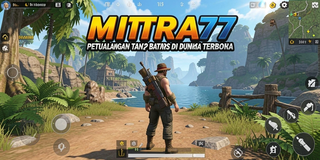 Tangkapan layar menunjukkan gameplay dinamis di dunia terbuka MITRA77.