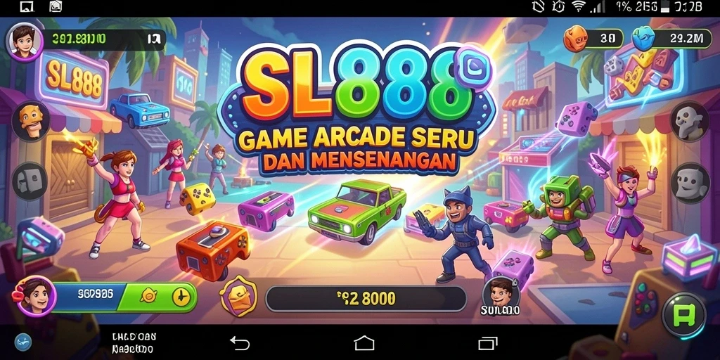Tampilan gameplay seru dari SL888 yang penuh warna.