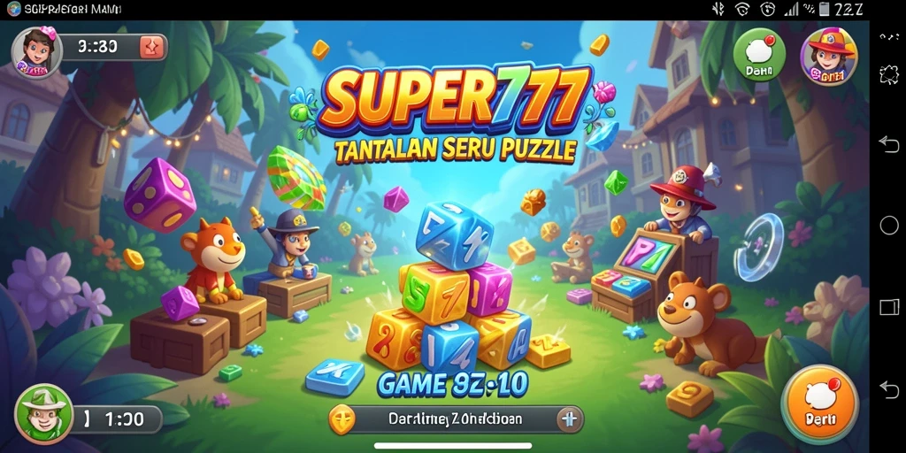 Tampilan gameplay seru dari SUPER777 dengan berbagai tantangan puzzle.