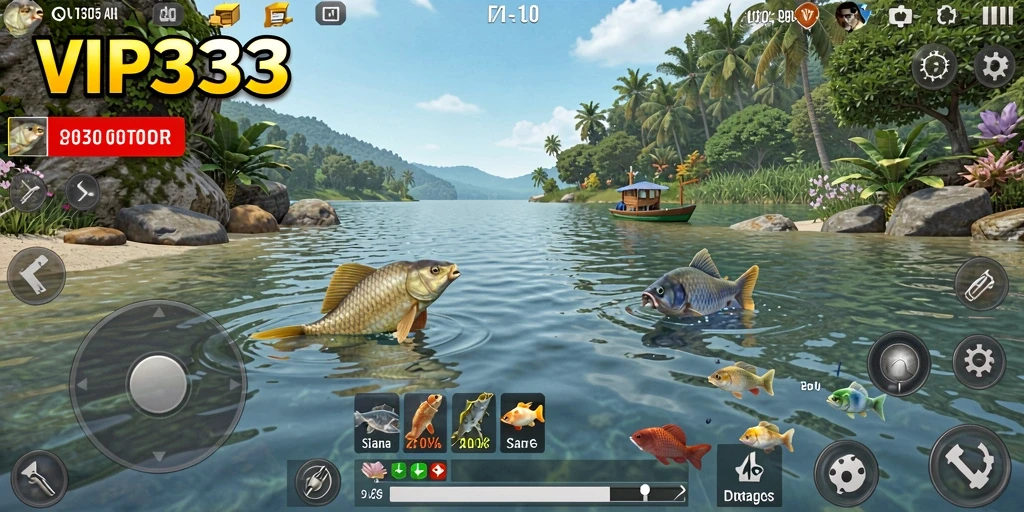 Gameplay VIP333 yang menarik saat menangkap ikan di laut.