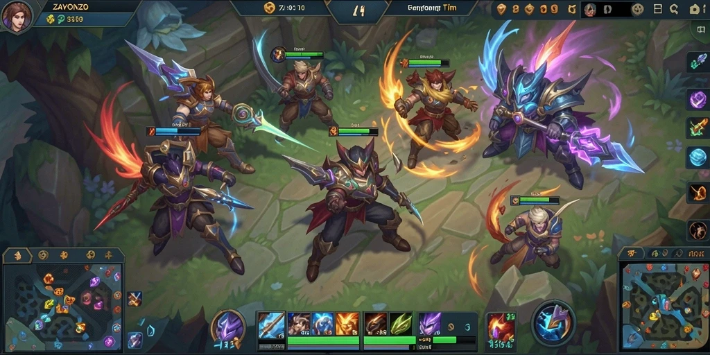 Gameplay seru di arena pertarungan ZAVONZO dengan karakter unik.