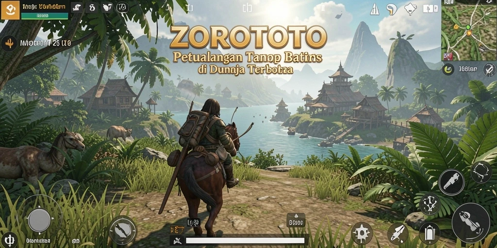 Screenshot ZOROTOTO menampilkan petualangan seru dalam dunia terbuka.